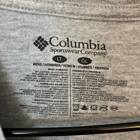 Men’s size large Columbia PFG gray short sleeved tee cotton polyester blend - Picture 3 of 5